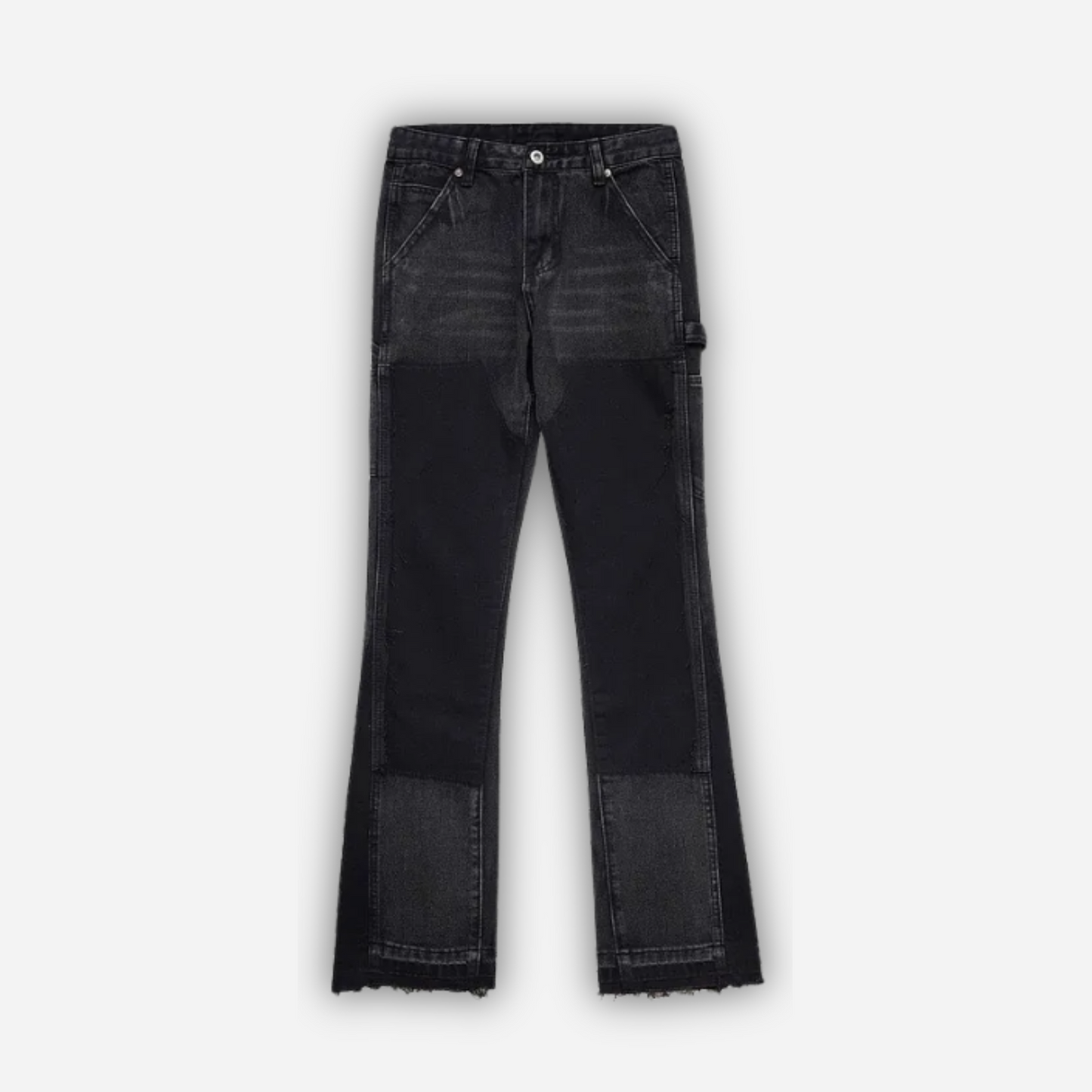 GALLERY CARPENTER FLARED DENIM JEANS BLACK