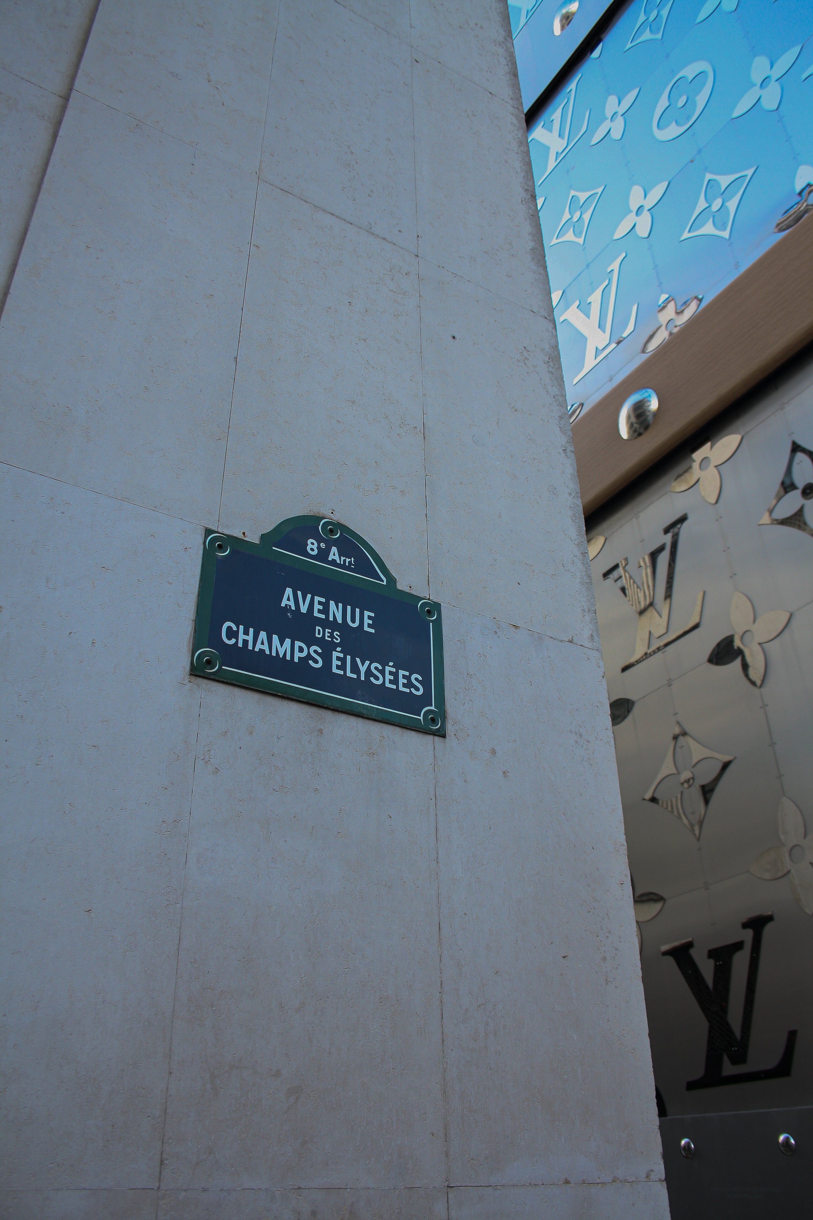 Streetname board Champs Elysees Paris