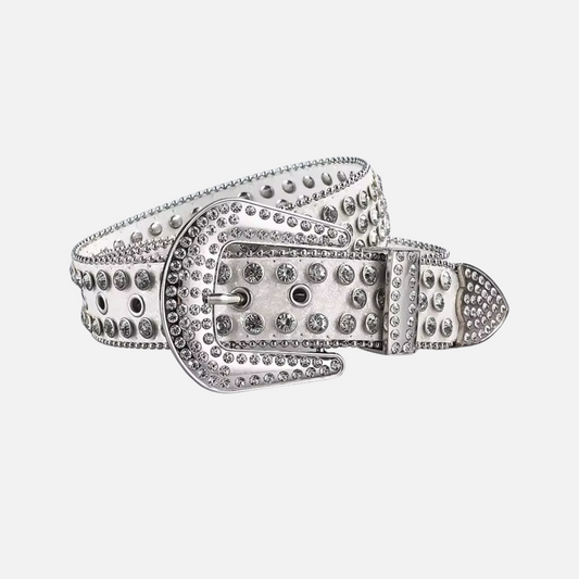 CRYSTAL RODEO BELT SILVER ON SILVER