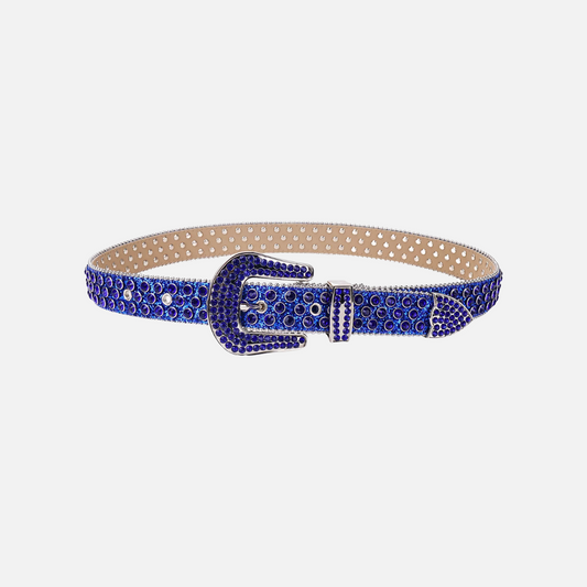 CRYSTAL RODEO BELT BLUE ON BLUE