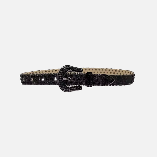 CRYSTAL RODEO BELT BLACK ON BLACK